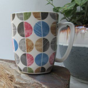 Porcelain Mug Mid-Century Geometric Pattern